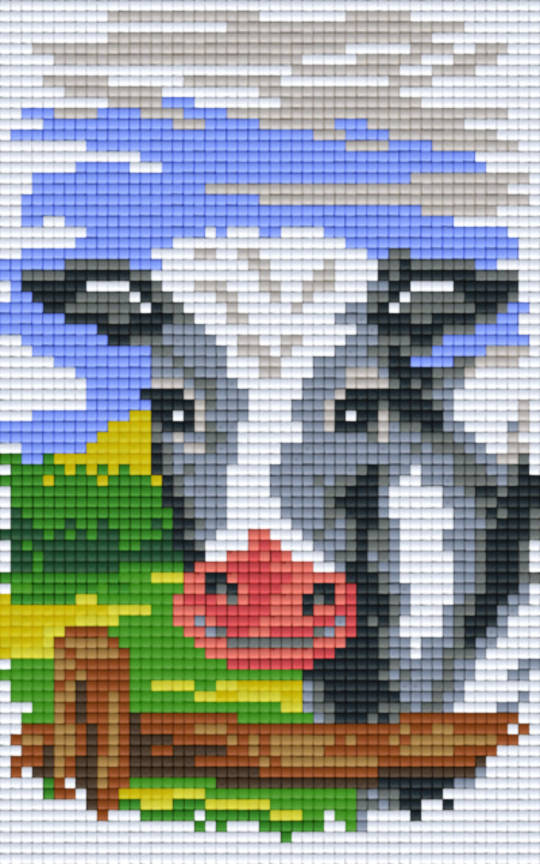 Farm Series - Cow Two [2] Baseplate PixelHobby Mini-mosaic Art Kit